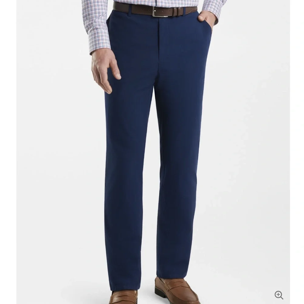 PETER MILLAR  GOLF FLAT FRONT TROUSER PANTS NAVY BLUE 36 X 35 SLIM FIT